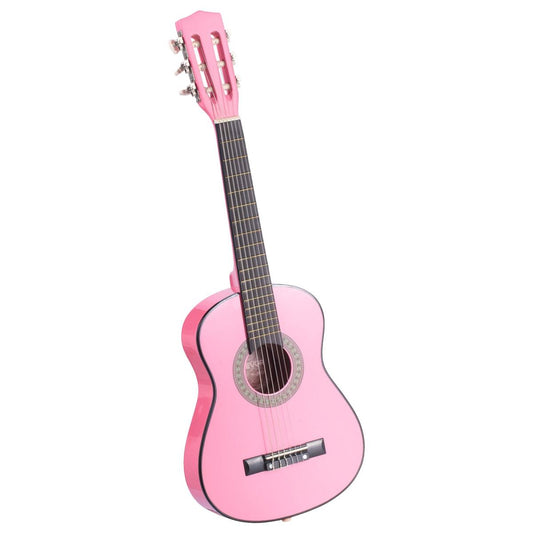 Classical Guitar, 30 Inch, Wood Classical Guitar Starter Kit For Beginners, With Nylon Strings, Gig Bag, Strap, Tuner, Extra Strings, Picks, Capo, Basswood, For Kids Girls Boys Students, Pink