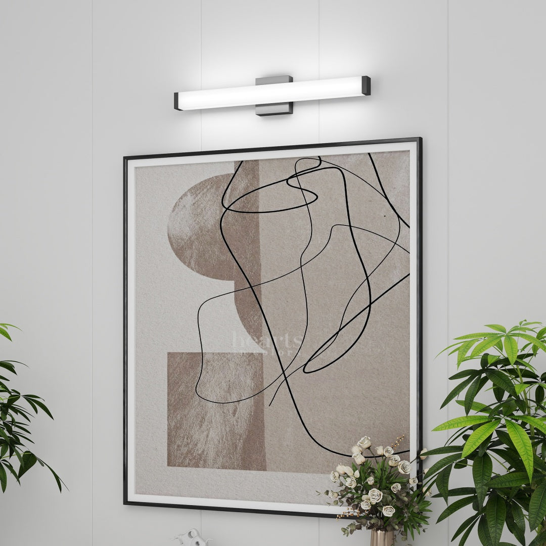 Bathroom Vanity Light Black - 25 Inch Modern Vanity Lights For Bathroom - 14W LED Bath Lights Over Mirror Cool White Light 6000K