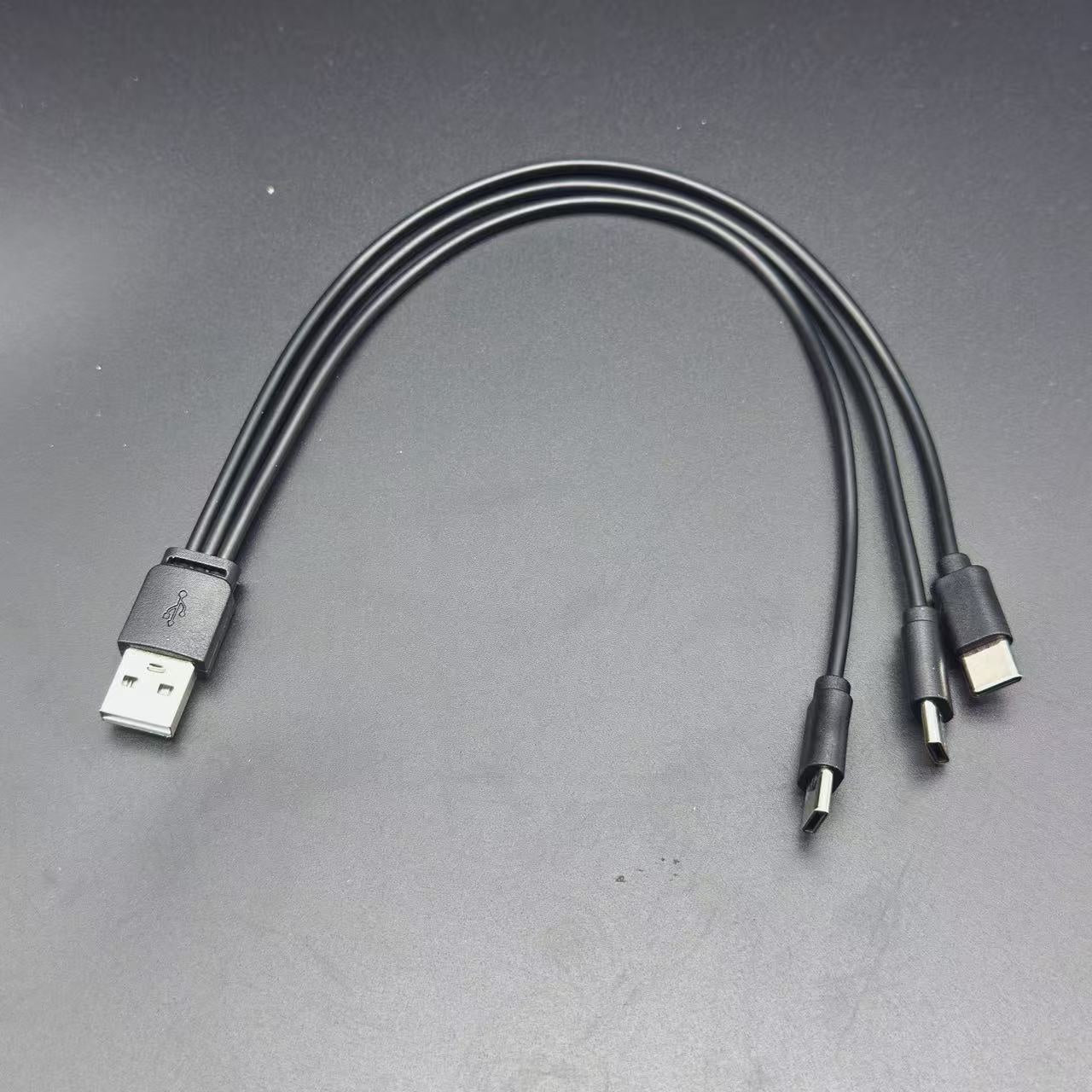 USB To Three Type-c Charging Cable Three-in-one Typec Data Line Pvc Battery Lithium Battery Usb Charging Cable