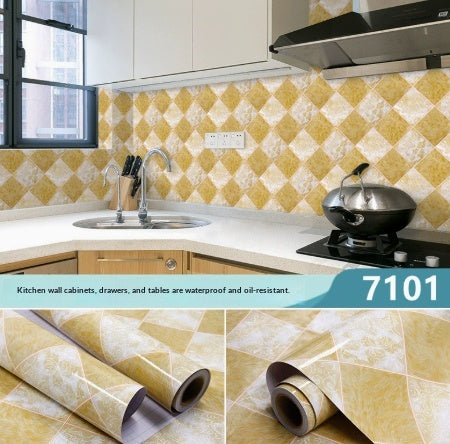Kitchen Stickers Waterproof Oil-resistant Fire-retardant Wallpaper Self-adhesive Wall Covering