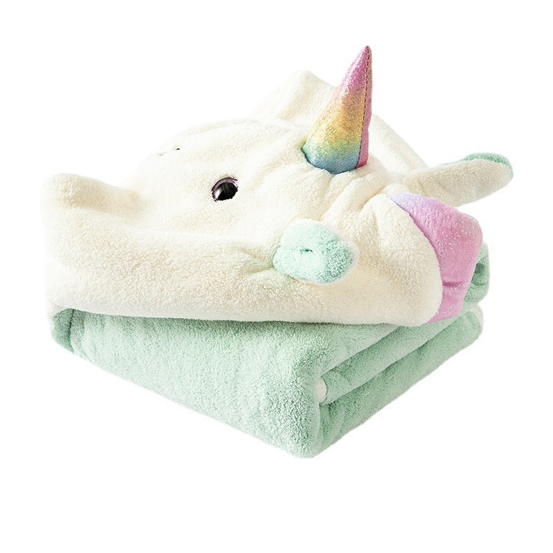 Cartoon Bathrobe Coral Fleece Absorbent Childrens Bath Towel
