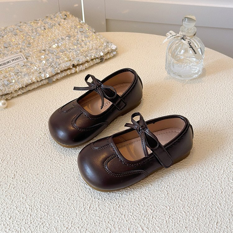 Sweet Bow Princess Shoes For Little Girls, Korean Edition Fashion, Single Shoes For Girls, Children's Shoes