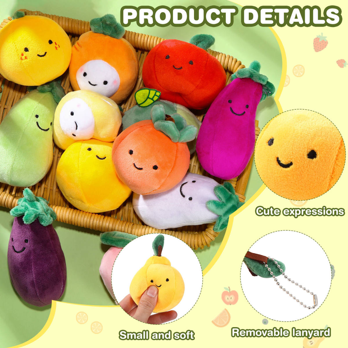 Fruit Plush Toys Simulation Orange Cute Doll Small Doll