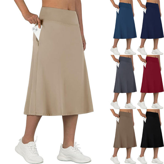 Womens Yoga Sports All-Match Long Skirt