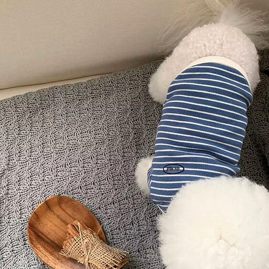 Simple Striped Printed Small Pet Dog Clothes