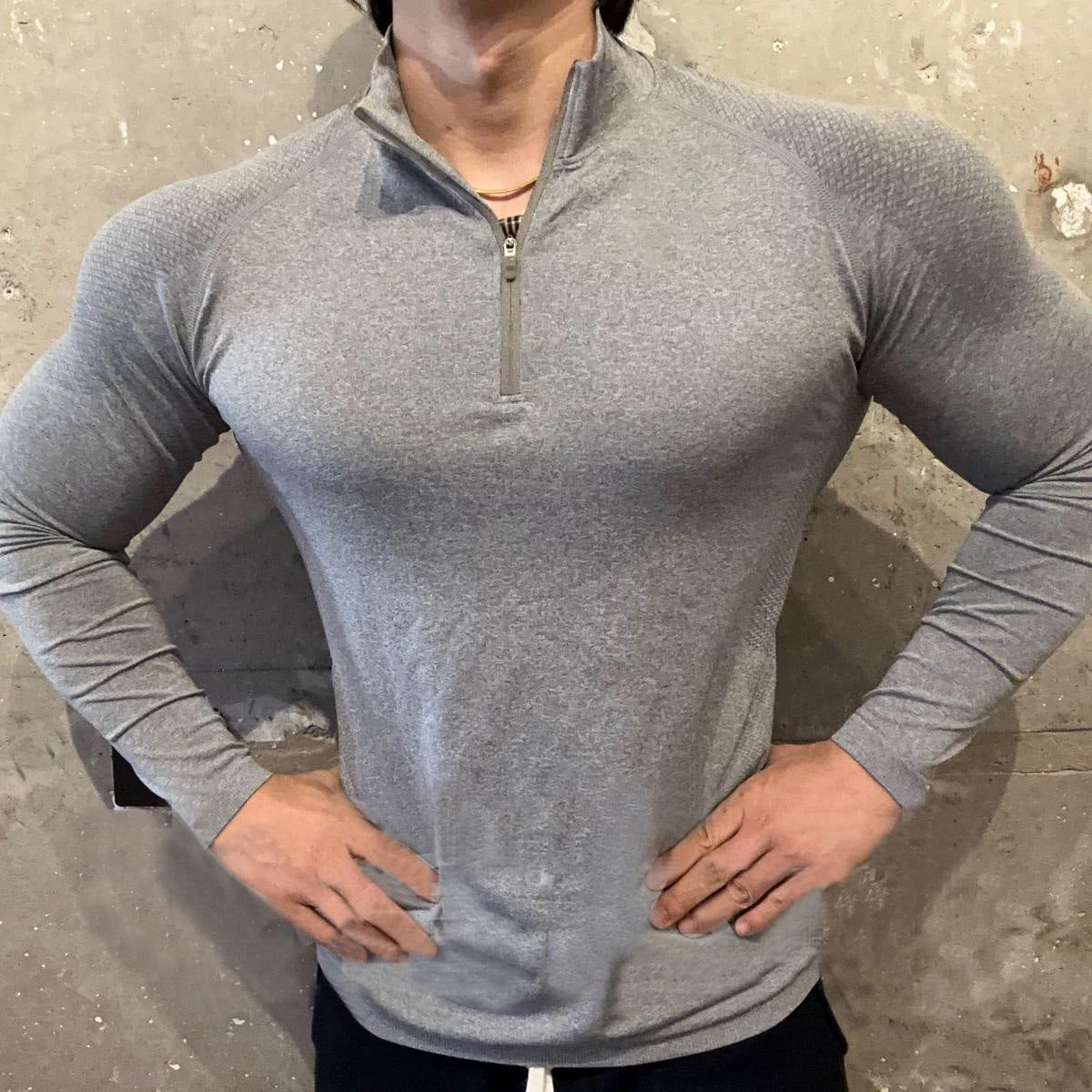 Seamless Long-sleeve Zipper Training Fitness Outdoor Strong Top Slim Fit