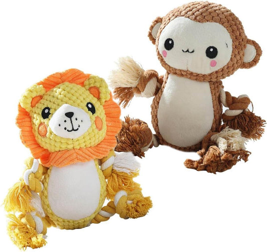 Stuffed Squeaky Dog Toys Plush Toys Assortment Value Bundle Puppy Pet Squeak Toy For Medium Large Dogs