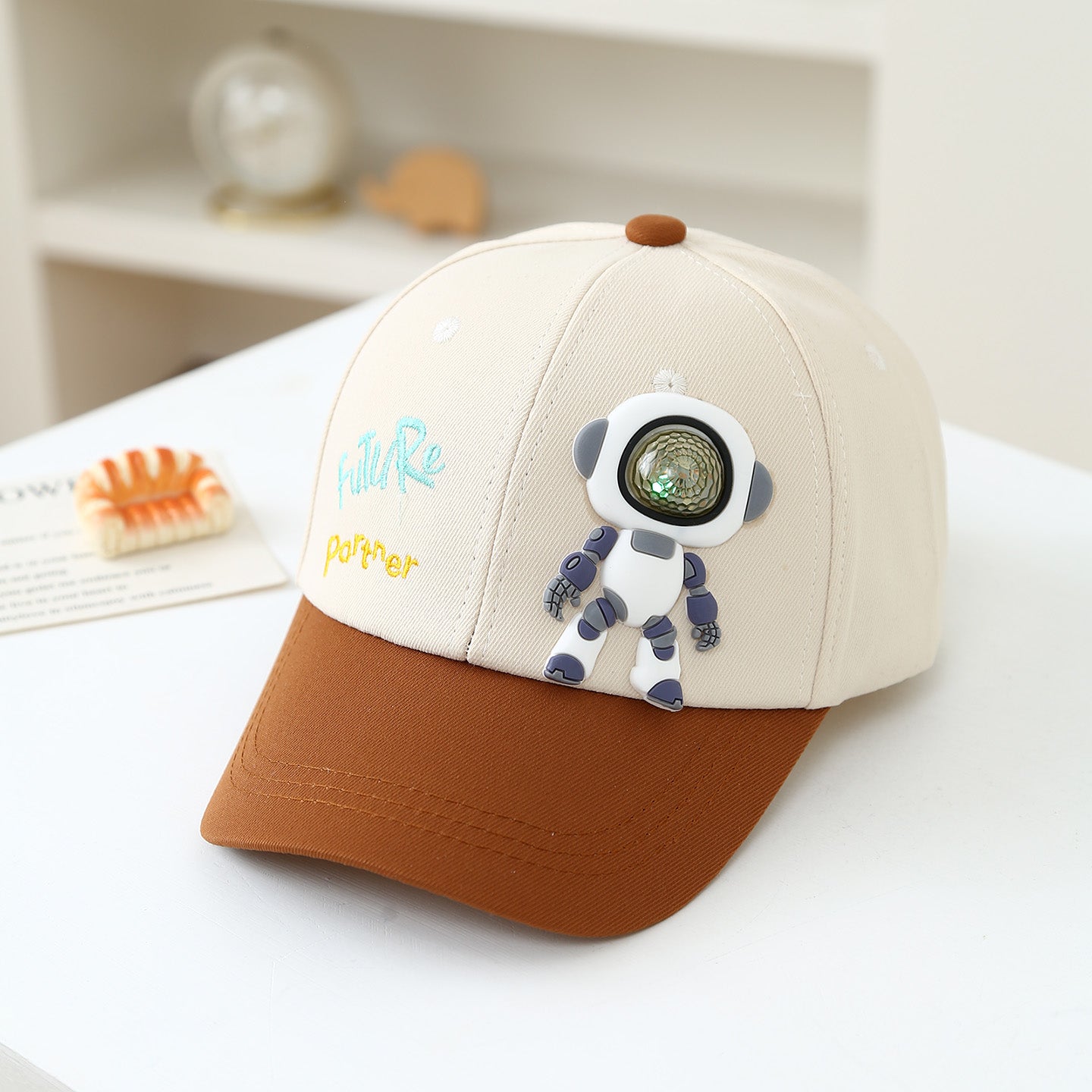 Summer Cute Cartoon Space Robot Baby Children's Hat For Outdoor Sun Protection And Daily Sunblock Baseball Cap