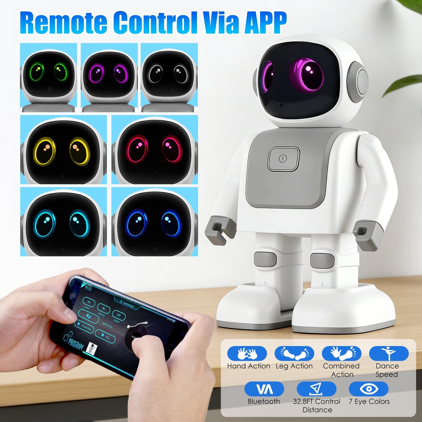 AI Dancing Robot Toy Smart Interactive Learning & Entertainment Robot For Kids With Bluetooth Music Programmable Moves Voice Assistant