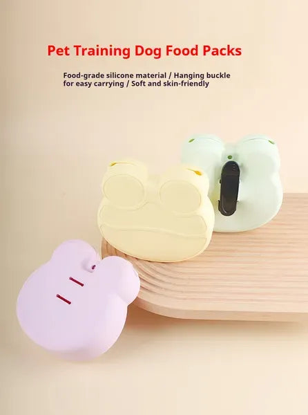 Pet Training Treat Pouch With Food-Grade Silicone - Soft, Skin-Friendly Dog Treat Bag With Hanging Buckle For Easy Carrying - Ideal For Puppy Training And Outdoor Activities