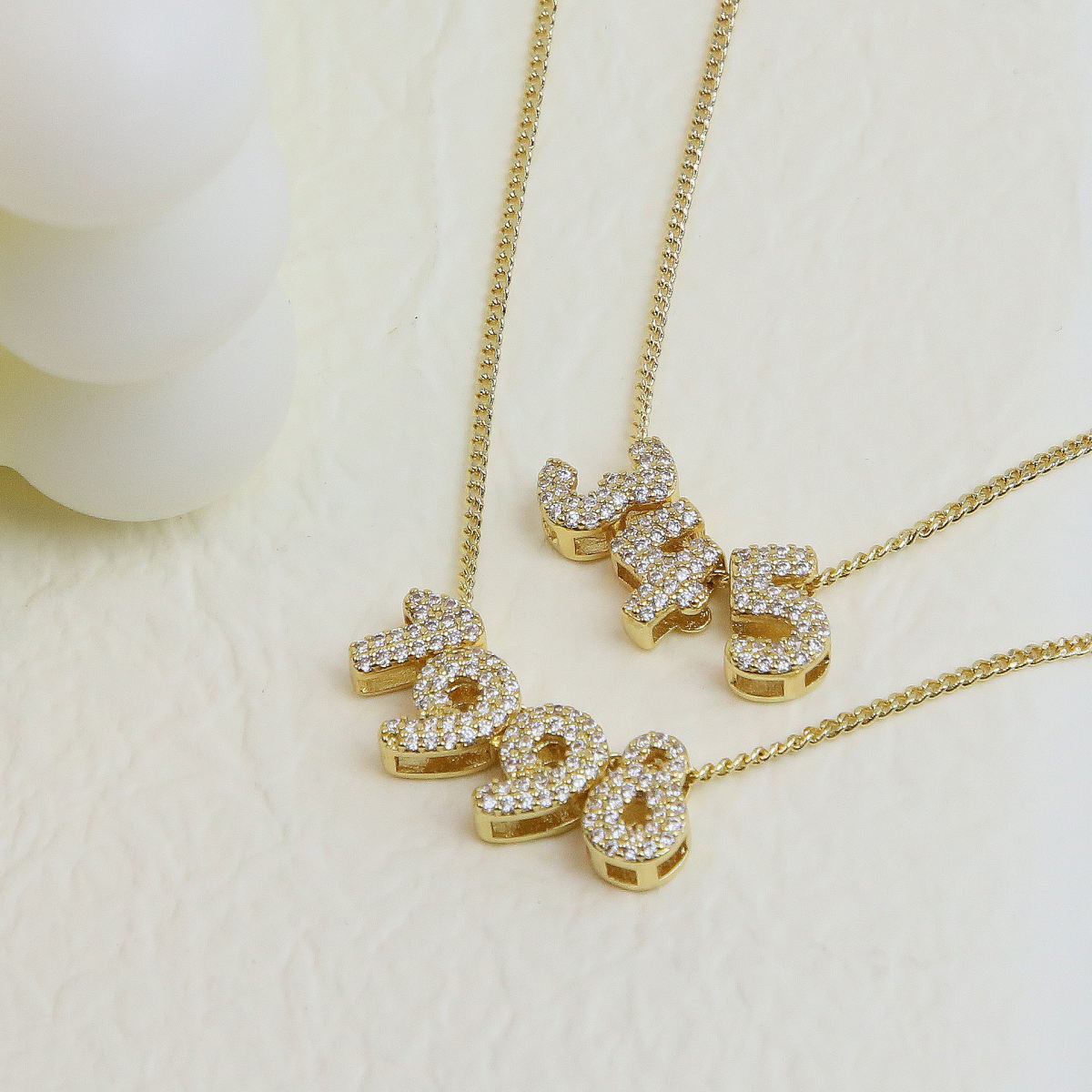 Brass 18K Zircon Diy Accessories Year Pendant