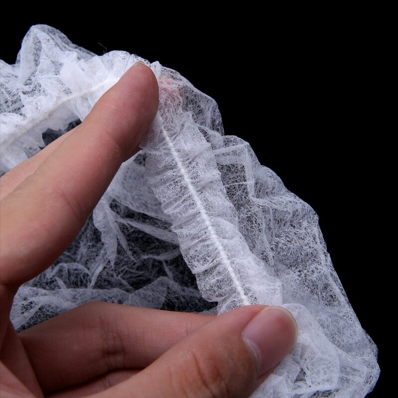 10 0 0Pcs Disposable Head Cover Hair Net White Elastic Hair Cap For Beauty Salon