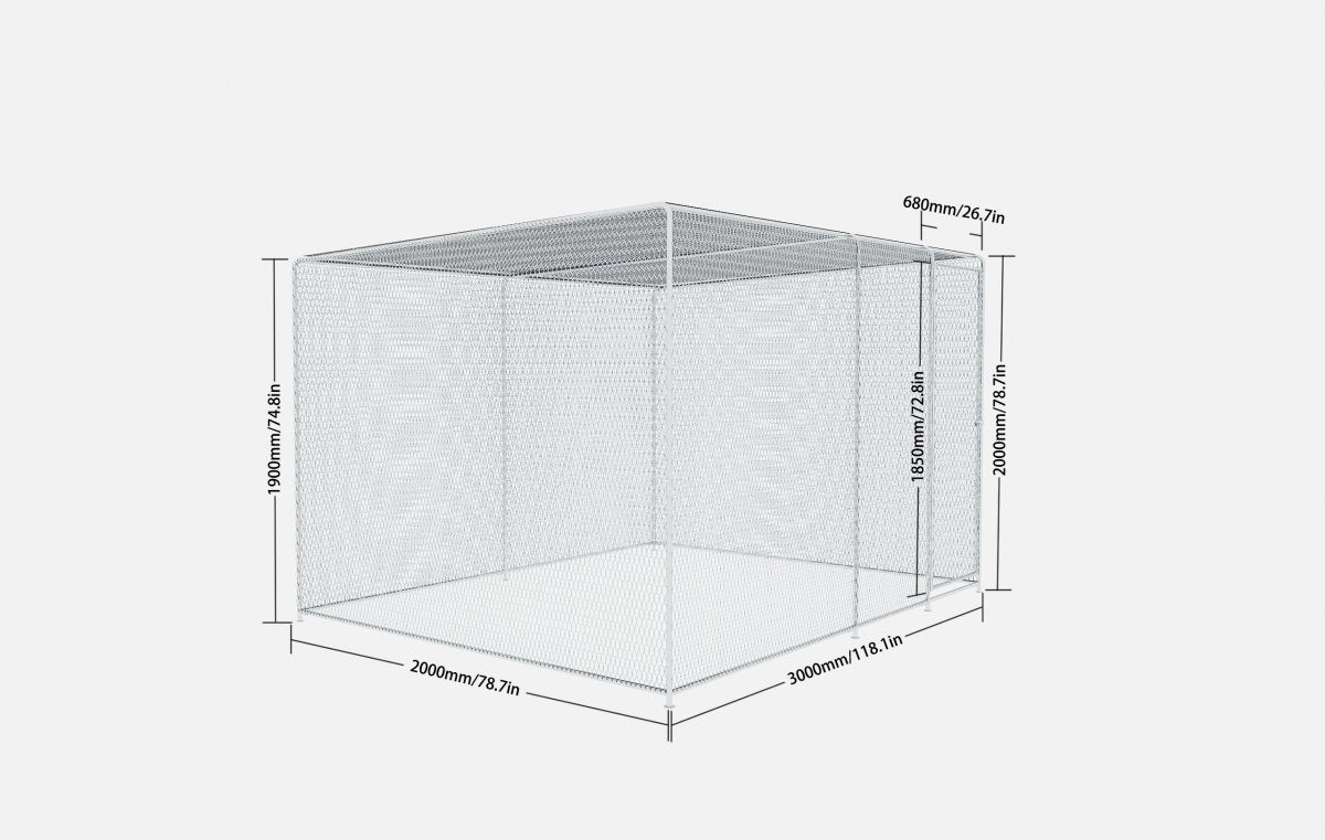 Chicken Coop 9.8x6.5x6.5FT Chicken Run Pen For Yard . It Can Also Be Used As A Large Bird Cage Or A Cat House And Other Pet Cages. Outdoor Bird Aviary Parrot Cage Without Perch.The Net Is Green .