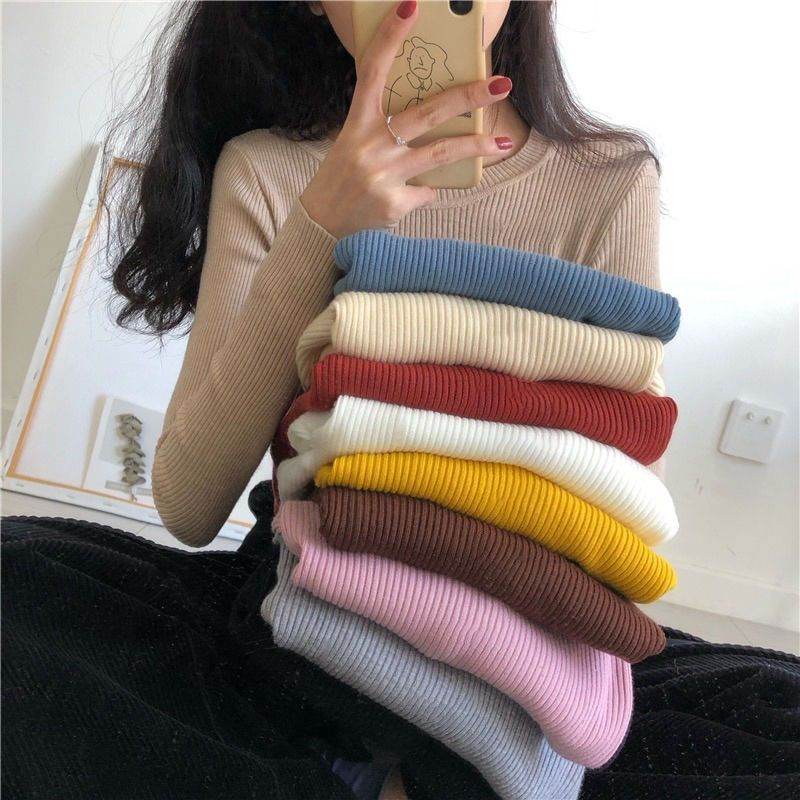Women's Slim-fit Korean Style All-matching Pullover Thin Sweater