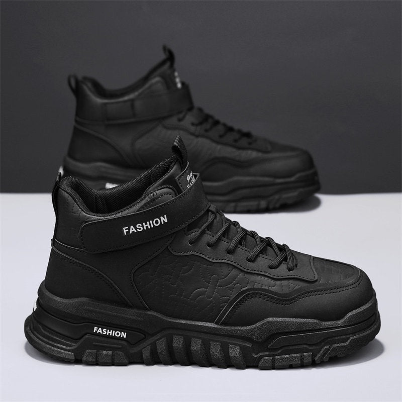Men's New Spring Korean Style Work Sneakers, Light Comfort Thick Sole Non-slip Wear-resistant Safety Shoes