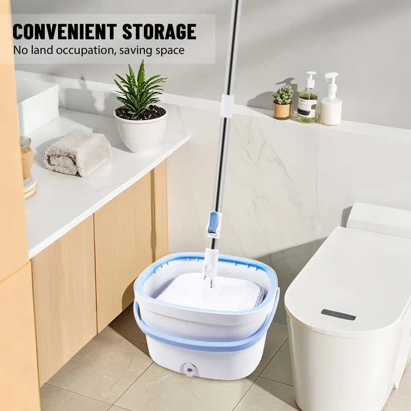 Centrifugal Spin Mop & Bucket Set, Self-Cleaning Dry and Wet Separation, Adjustable Handle for Hardwood Floor, Tile, Home Office Cleaning