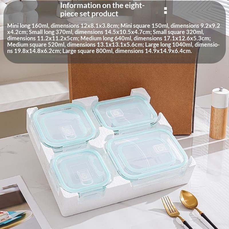 Cross-border Best-Selling High-Borosilicate Glass Lunch Box Set