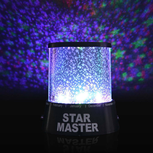 Simple Romantic LED Starry Night Sky Galaxy Projector Lamp Star Cosmos Party Home Decor Black