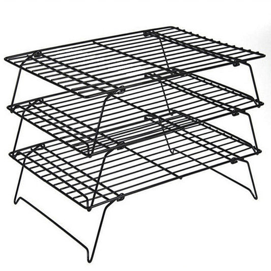 Bread 3-Tier Baking Black Non-Stick Cooling Rack