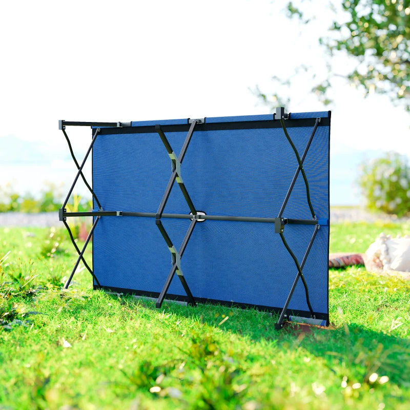 2 Person Folding Camping Cot For Adults, 50Extra Wide Outdoor Portable Sleeping Cot With Carry Bag, Elevated Camping Bed, Beach Hiking, Blue