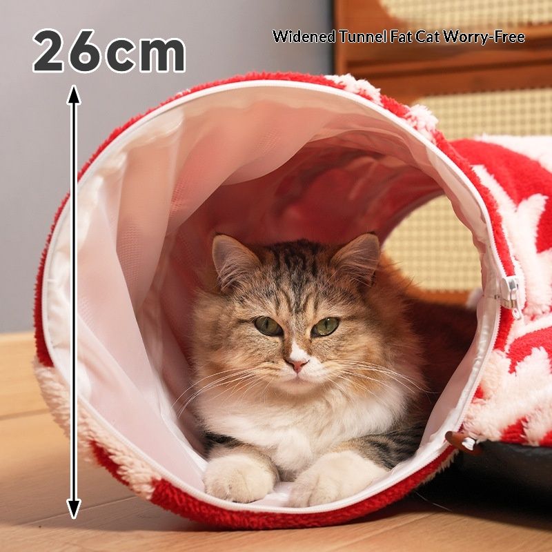 Christmas Tree Cat Tunnel Cat Bed Flannel Pet Nest