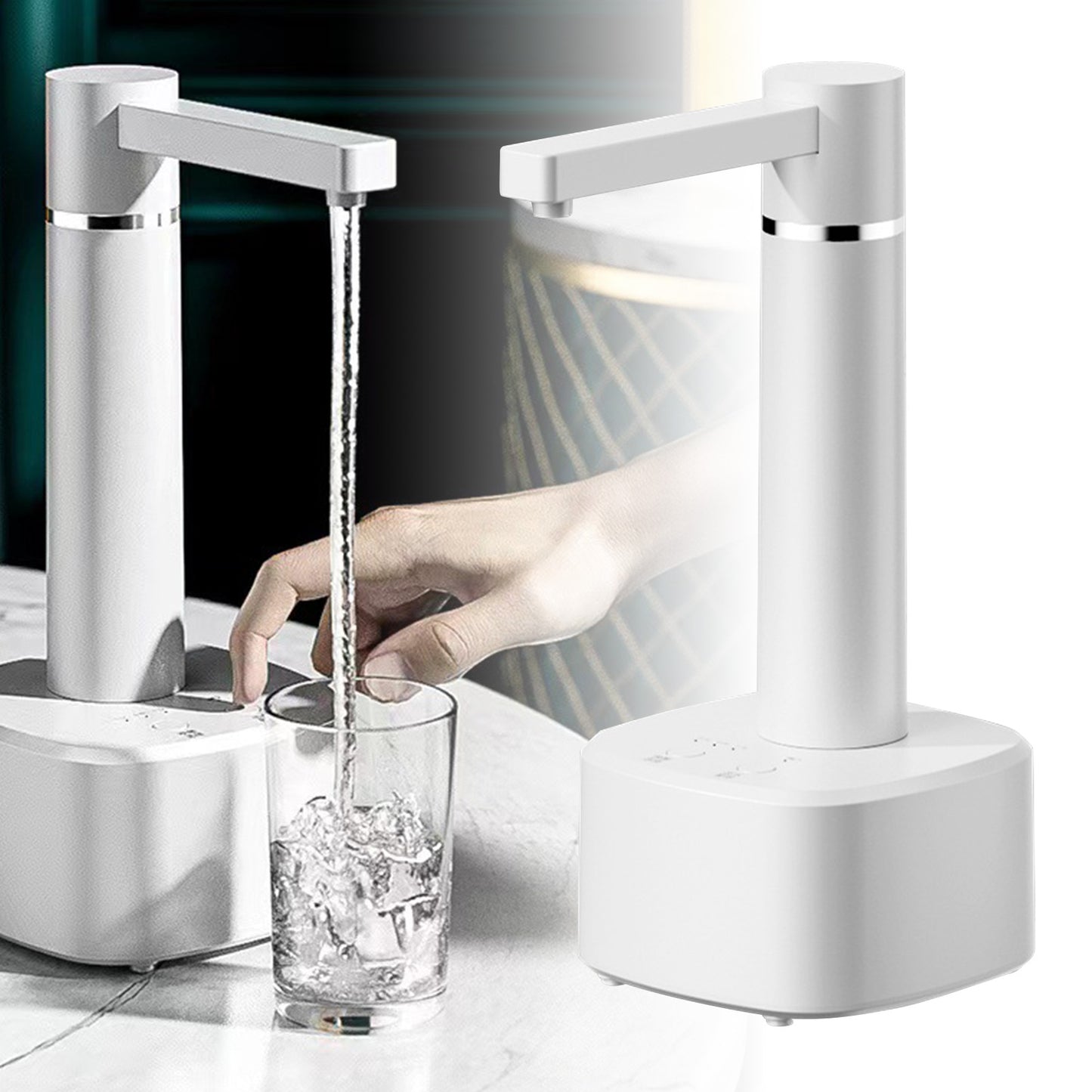 Automatic Drinking Water Bottle Pump Compact Lightweight Smart Highly Efficient Electric Water Dispenser For Home White