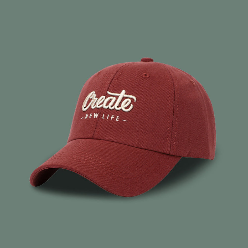 Simple And Fashionable. Create Lettered Soft-top Baseball Cap, Solid Color, Versatile For All Seasons, Suitable For Outdoor Use, Adjustable Brim