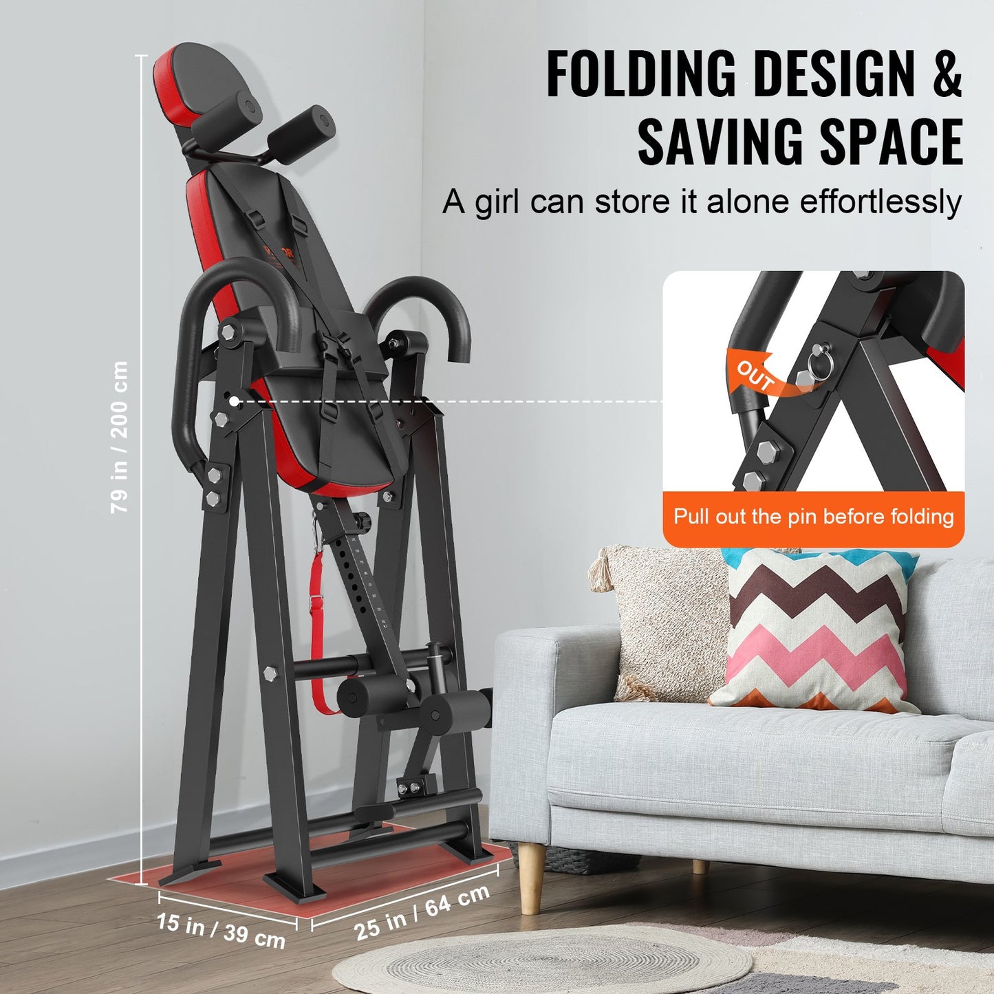 Inversion Table Foldable Strength Training Equipment Hang Exercise Bench