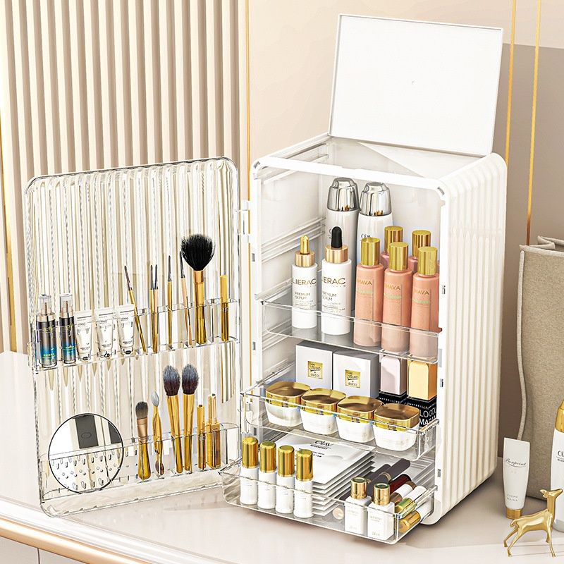 Light-luxury, High-capacity Skincare Organizer For The Desk