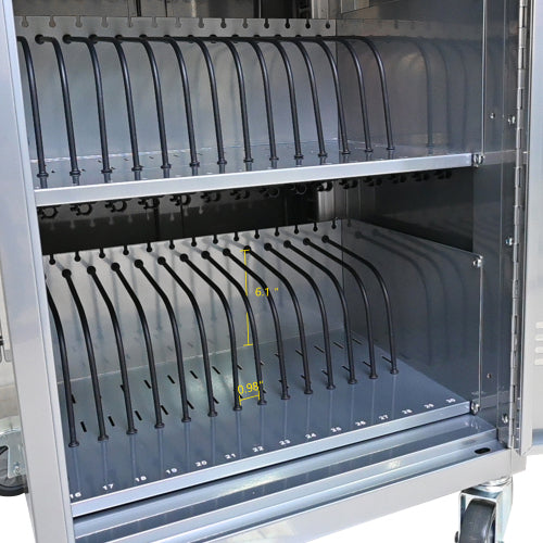 Mobile Charging Cart And Cabinet For Tablets Laptops 35-Device  B30PLUS -Silver