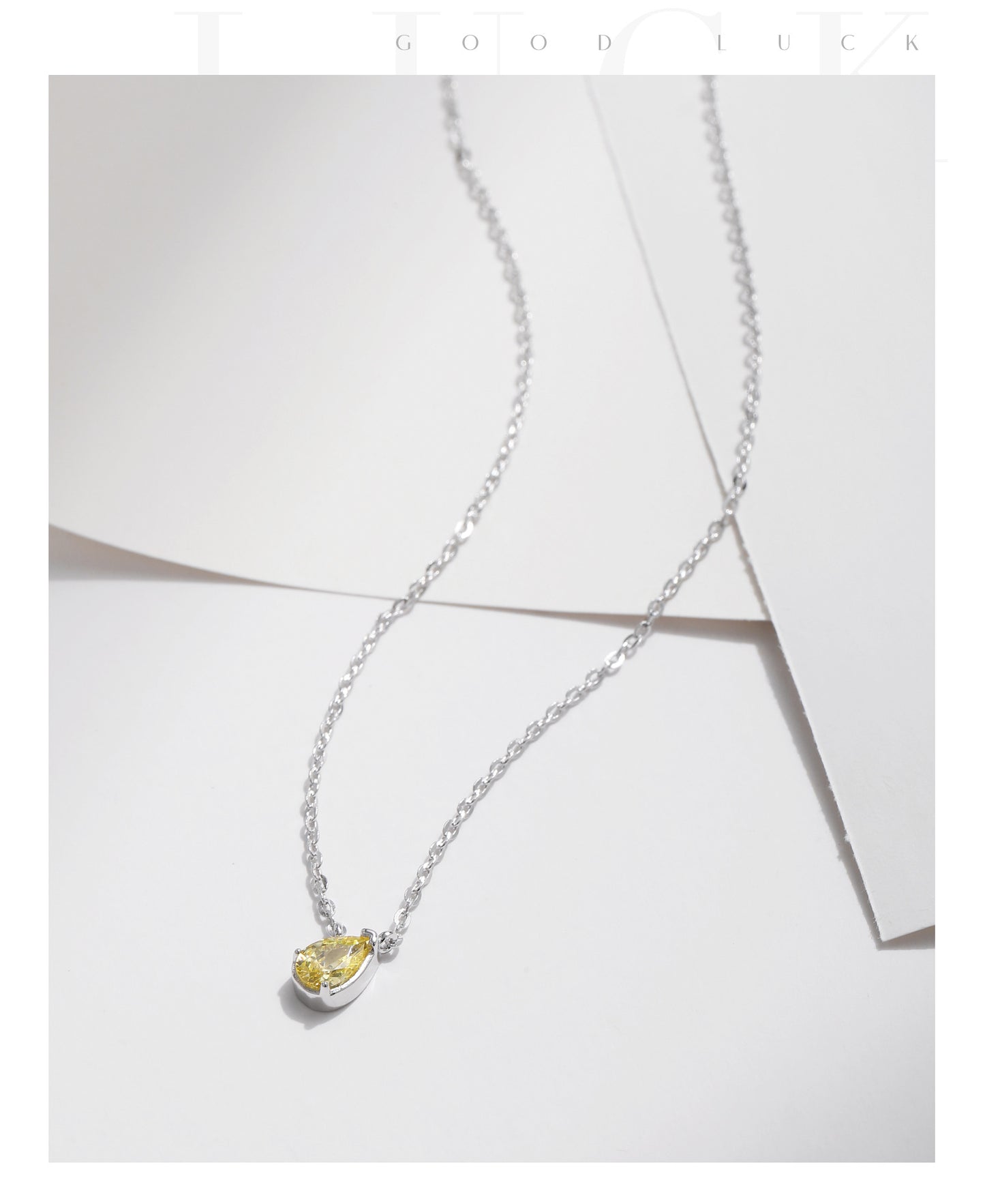 5 Pure Silver Drop Simulated Diamond Necklace Women Niche Korean