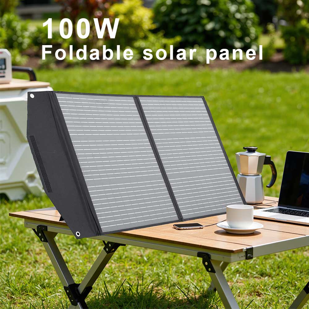 Portable Solar Panel  Watt Foldable Solar Panel Charger For Power Station, USB DC Devices 18V Output10 Connectors  High Efficiency IP68 Waterproof For Camping Outdoor RV Cloudy