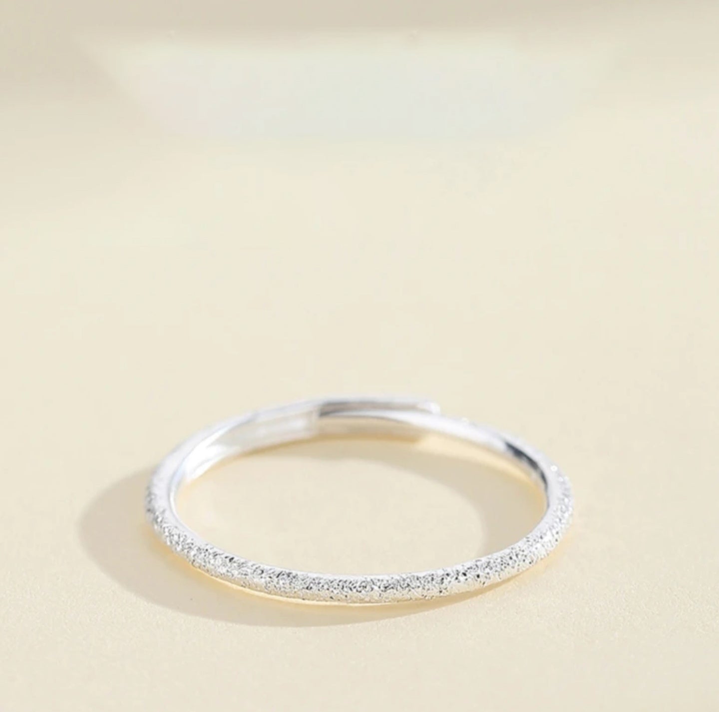 1 Pair 999 Sterling Silver Crushed Ice Textured Couple Rings, Minimalist Sparkly Style, For Daily Wear & Valentine's Gifts