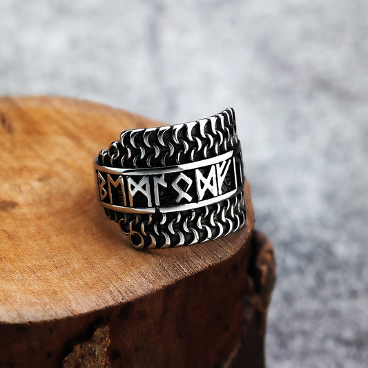 Personalized Rune Viking Mens Fashion Ring
