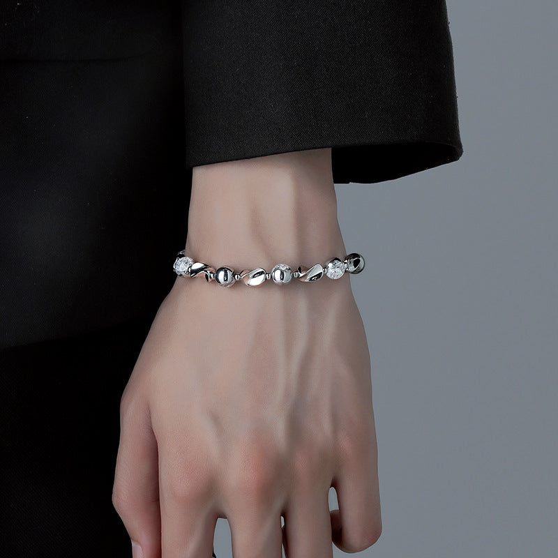 Men's Mobius Bracelet, Niche Stylish Pearl Wrist Jewelry, High-end Unique Accessories For Guys