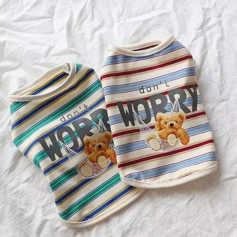 Summer Clothes For Dogs And Cats SpringSummer Breathable Striped Pet Vests