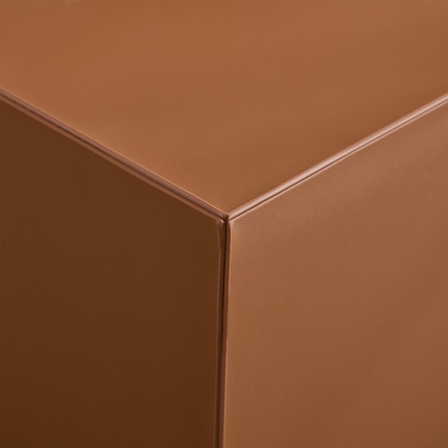 Modern Brown MDF Saddle Leather Table -Two Compact Sizes, Perfect For Living Room Decor & Daily Use