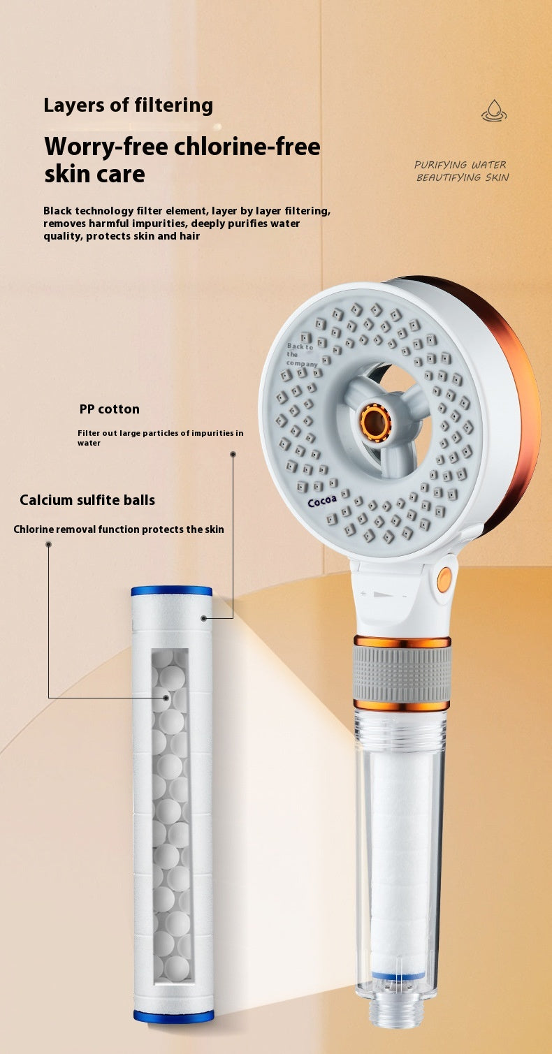 Double-sided Supercharged Skin Beauty Shower Nozzle Household High-pressure Bath