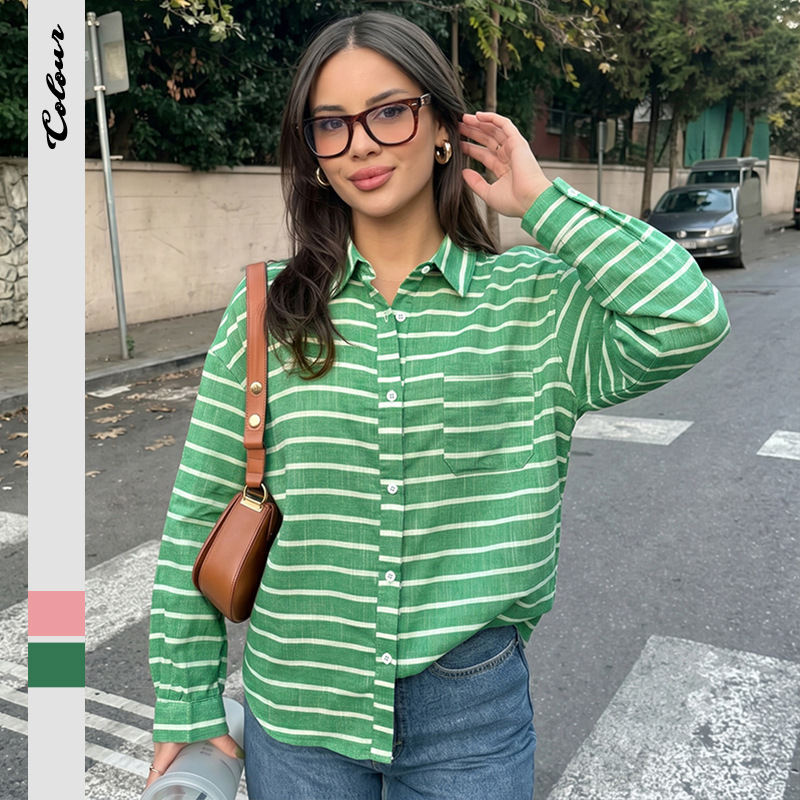 Korean-style Casual Single-breasted Loose-fit Shirt