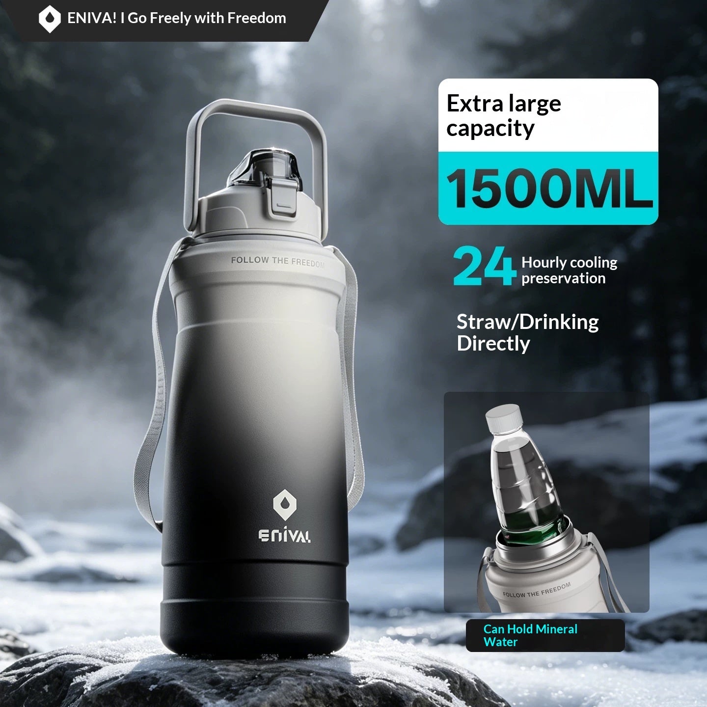 Large-capacity Outdoor 316 Stainless Steel Water Bottle