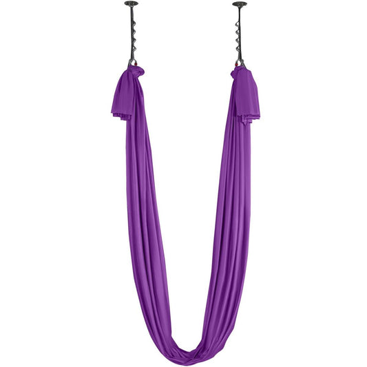 Aerial Silk & Yoga Swing, 8.7 Yards, Aerial Yoga Hammock Kit With 100gsm Nylon Fabric, Full Rigging Hardware & Easy Set-up Guide, Antigravity Flying For All Levels Fitness Bodybuilding, Purple