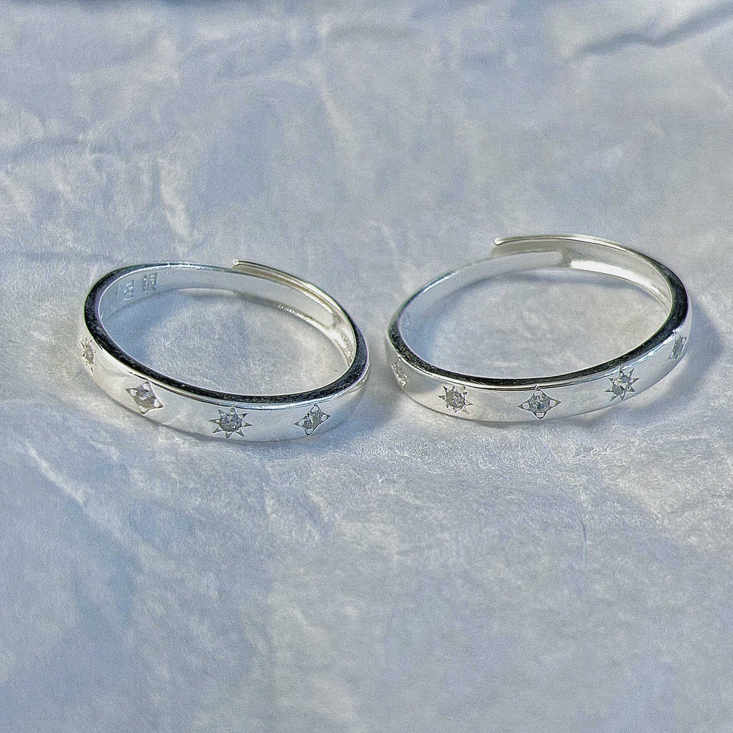 1pc 999 Sterling Silver Hammered Starburst Open Ring, Minimalist & Edgy Style, Perfect For Daily, Dating & Gifting, Ideal Valentine's Gift