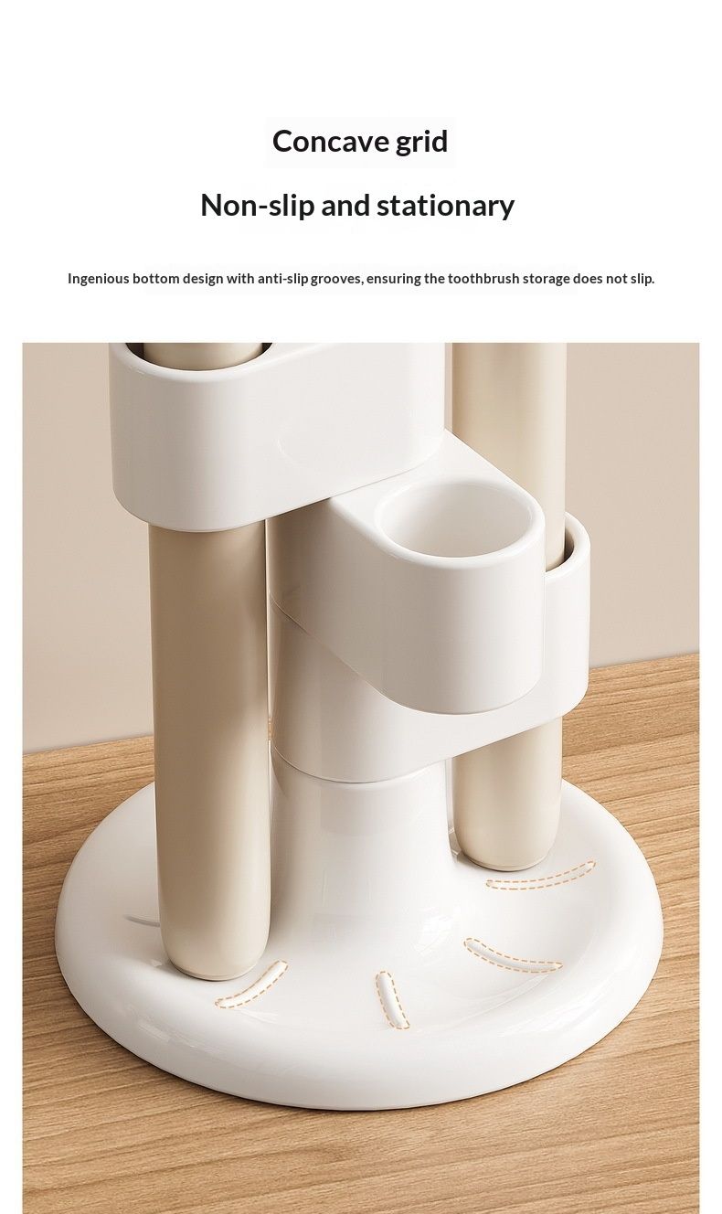 Rotating Toothbrush Holder And Pen Holdermulti-functional Makeup Brush Organizer