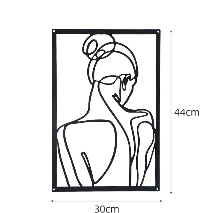 Artistic Iron Wall Hanging Featuring Feminine Body Lines For Wall Decor