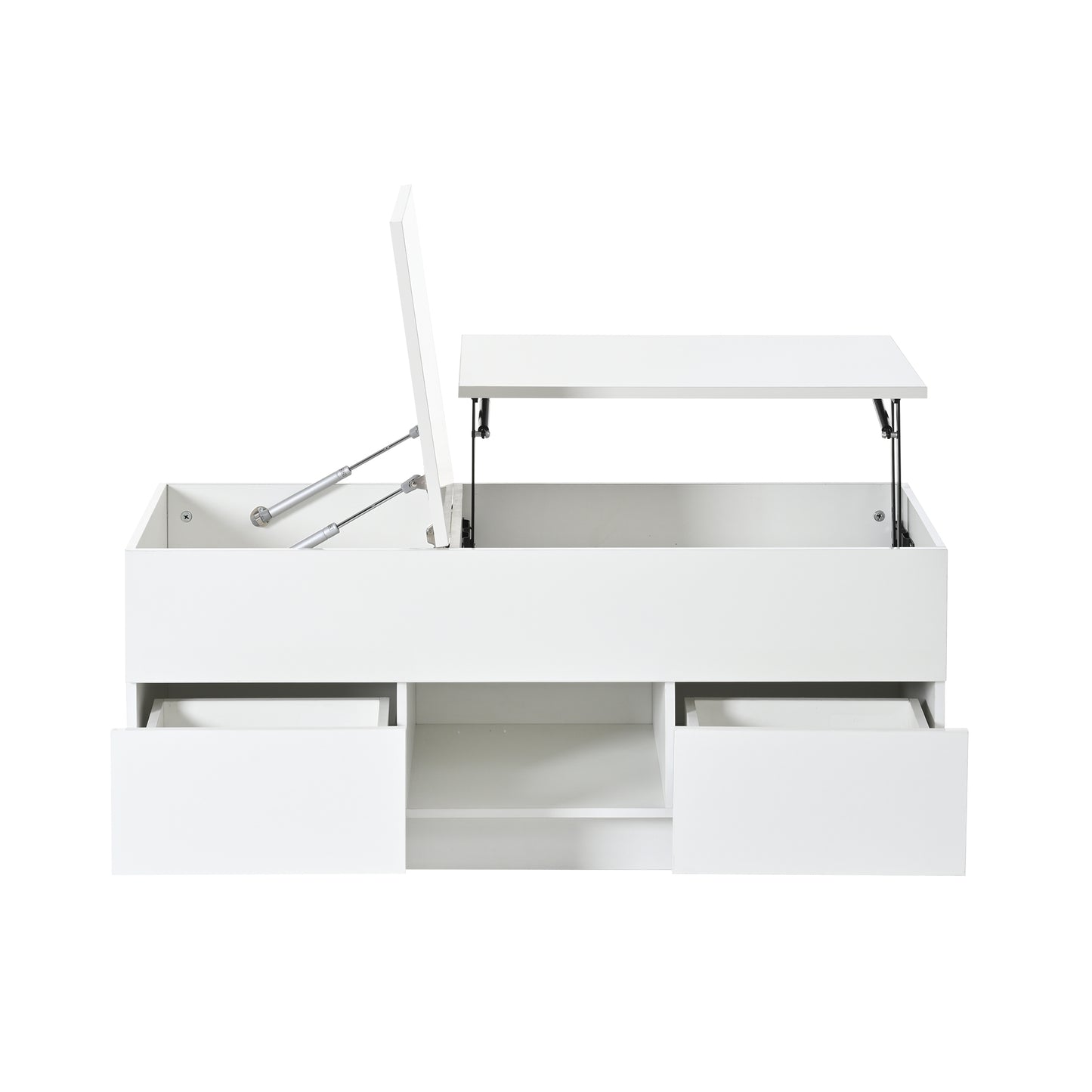 Lift-Top Coffee Table, High Gloss Centre Table With 2 Drawers & LED Lights, Lifting Sofa Side Table, Space-saving End Table,Tea Table,for Living Room, Office