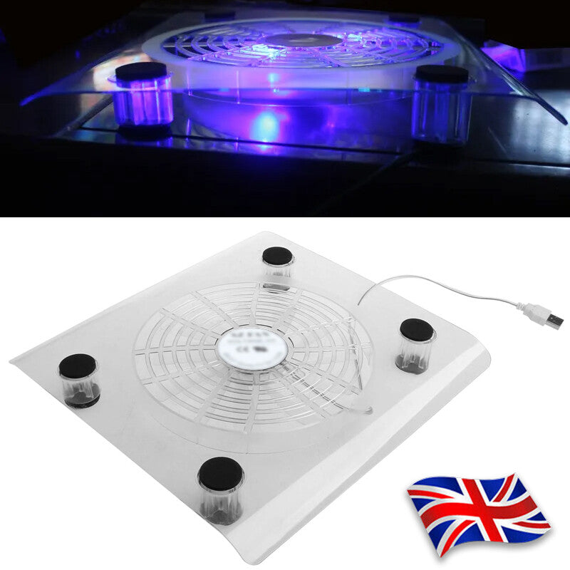 10 -15 Laptop Cooling Pad 1 USB Powered Fan Notebook Cooler Stand Tray Silent