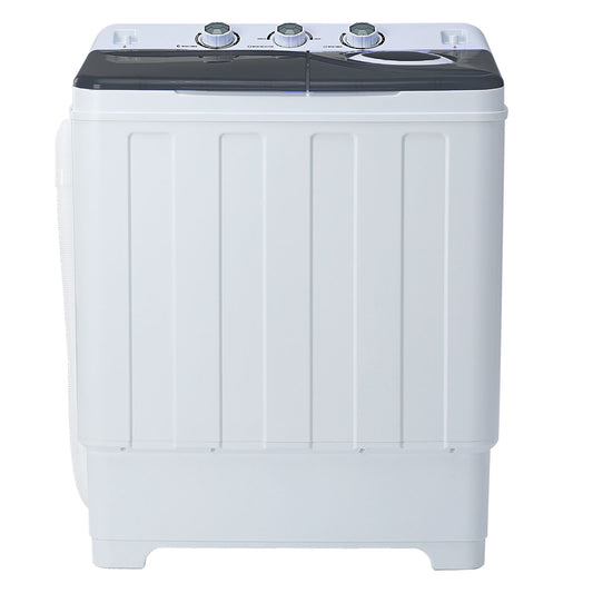 Grey28lbs Portable Washing Machine With 18lbs Wash And 10lbs Spin, Twin Tub Washer Compact Machine With Drain Pump, Mini Portable Washer For Home, Camping, RVs, And Small Spaces, Grey