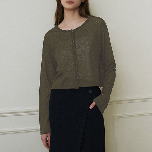Wool Round Neck Korean Style Long Sleeve Top