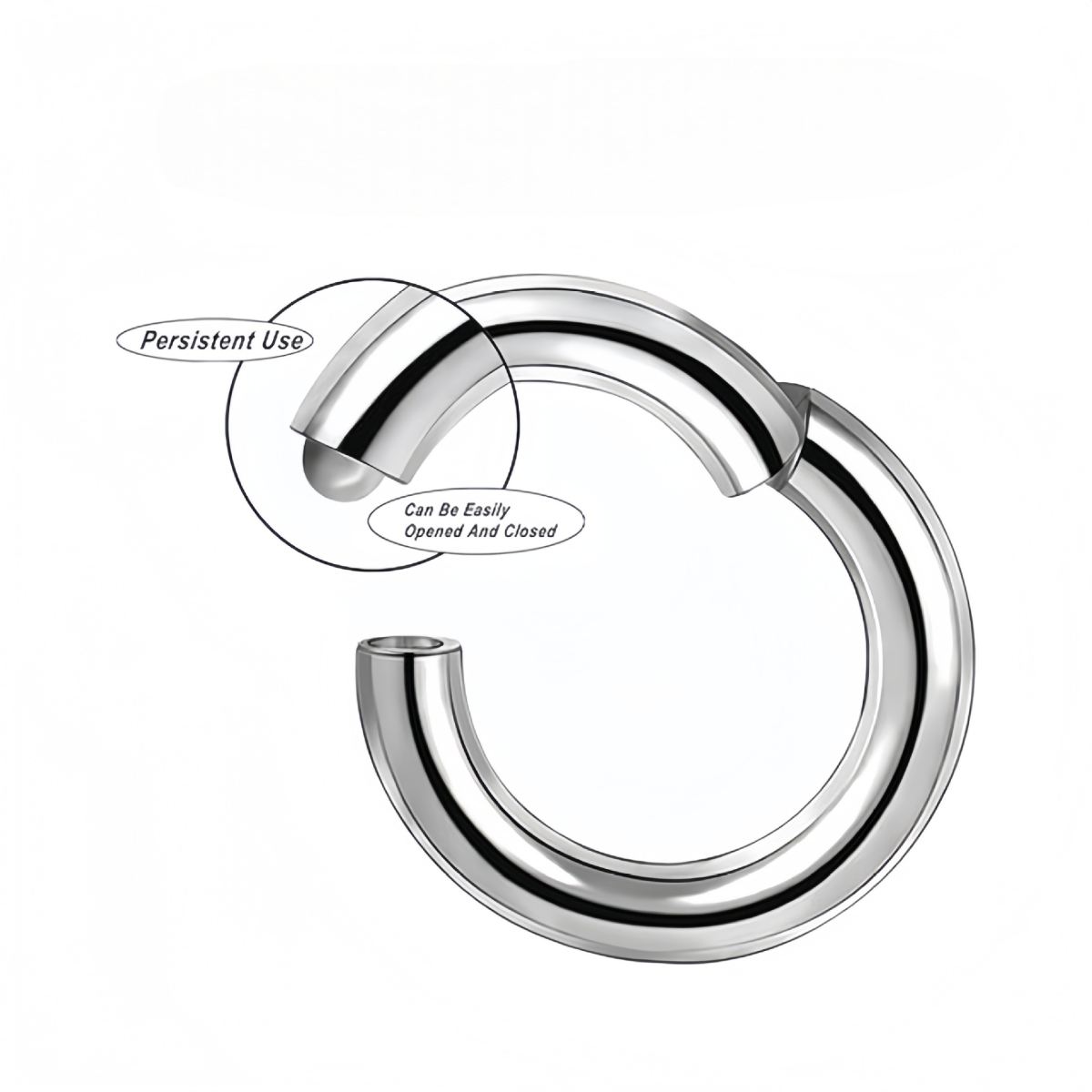 Titanium Steel Closed Lip Ring Human Body Piercing Accessories