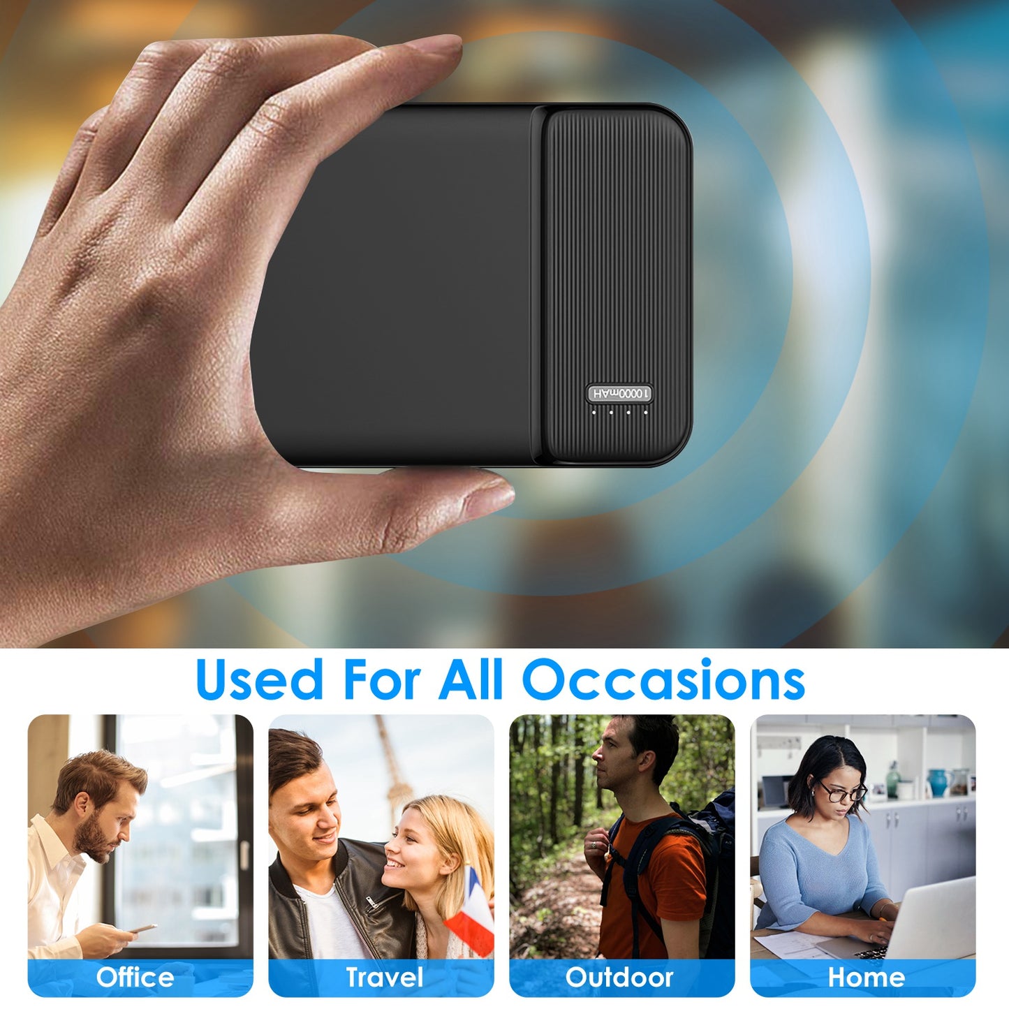 1Pc 30000mAh 20000mAh 1W MAh Fast Charging Power Bank Charger With 1 USB Cable Fit For IOS Phone 15 14 13 And More